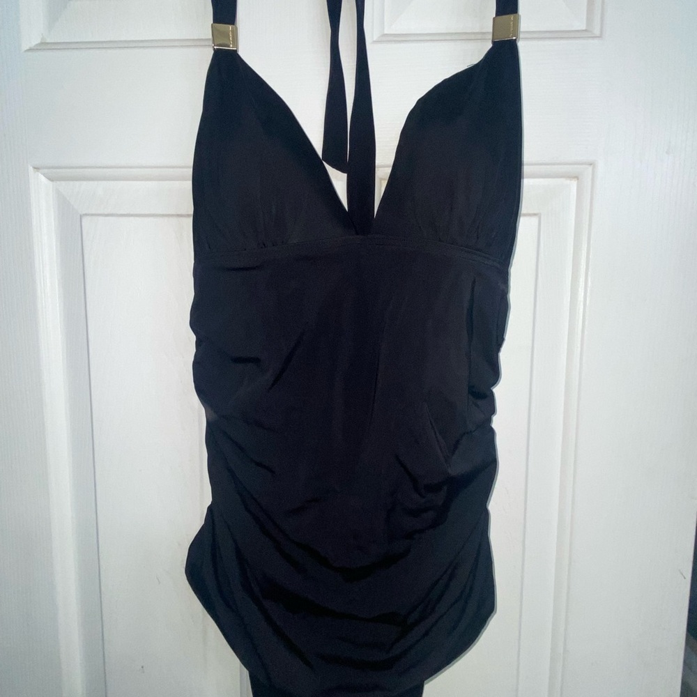 Elegant Black Halter Swimsuit
